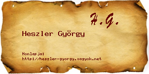 Heszler György névjegykártya