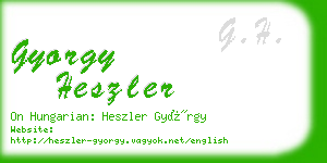 gyorgy heszler business card